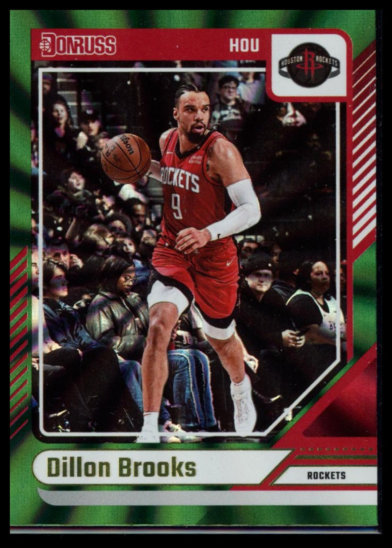 2024-25 Panini Donruss Basketball – Dillon Brooks #34 Green Laser Houston Rockets