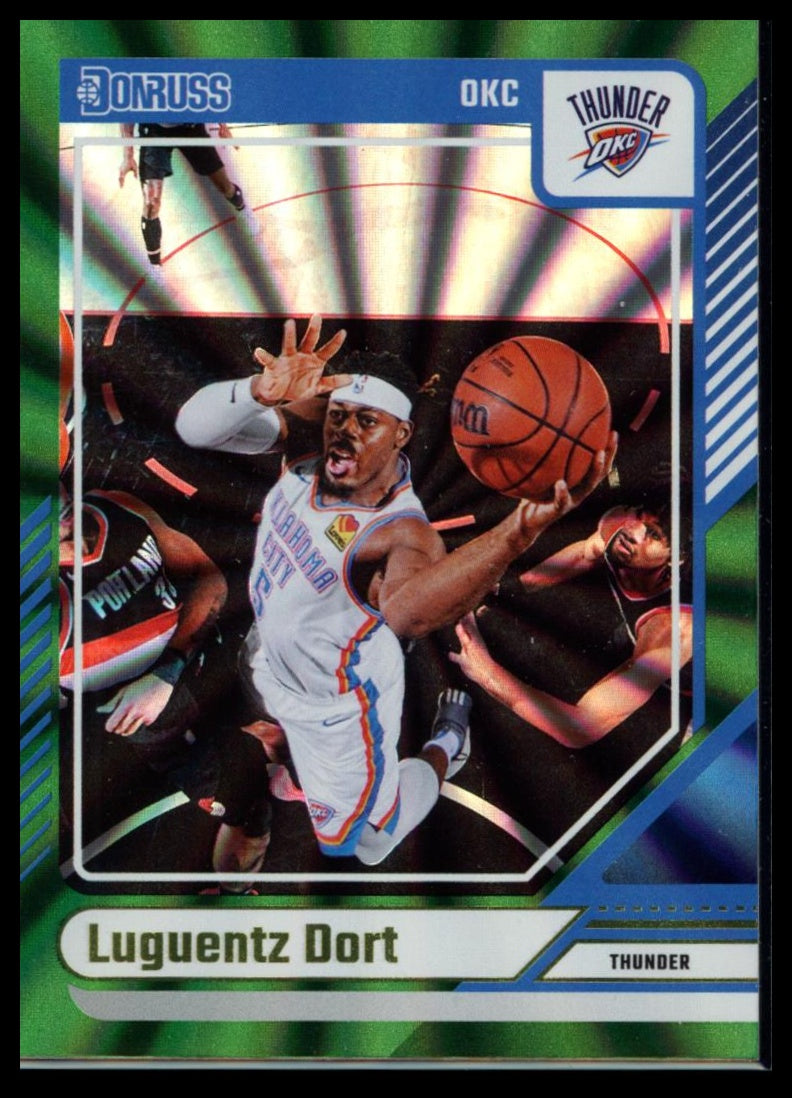 2024-25 Panini Donruss Basketball – Luguentz Dort #24 Green Laser Thunder