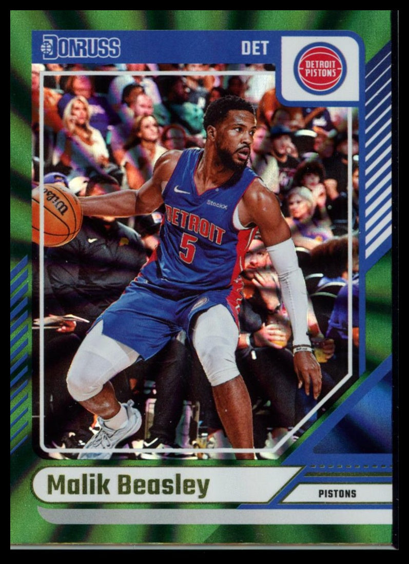 2024-25 Panini Donruss Basketball – Malik Beasley #81 Green Laser Pistons