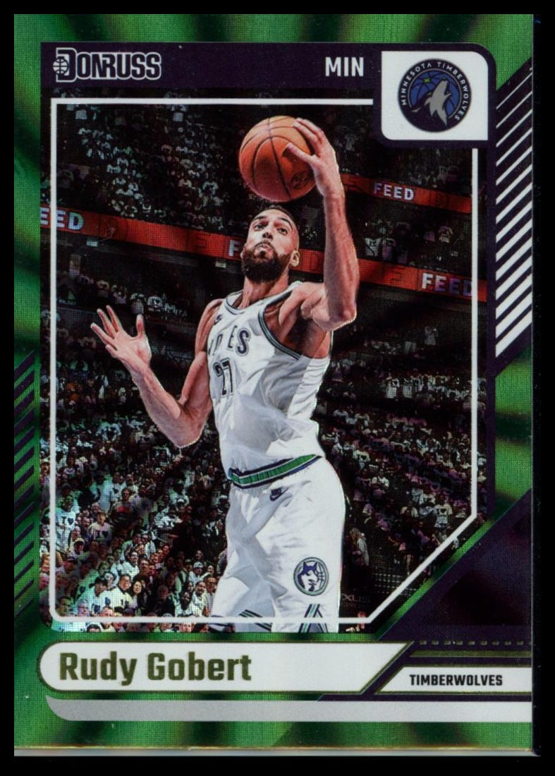 2024-25 Panini Donruss Basketball – Rudy Gobert #95 Green Laser Timberwolves