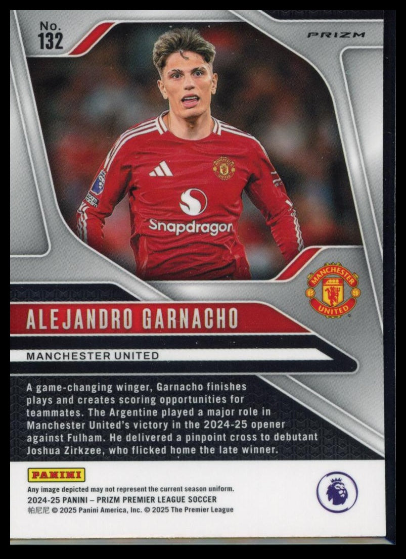 2024-25 Panini Prizm Premier League - Alejandro Garnacho #132 Silver Prizm