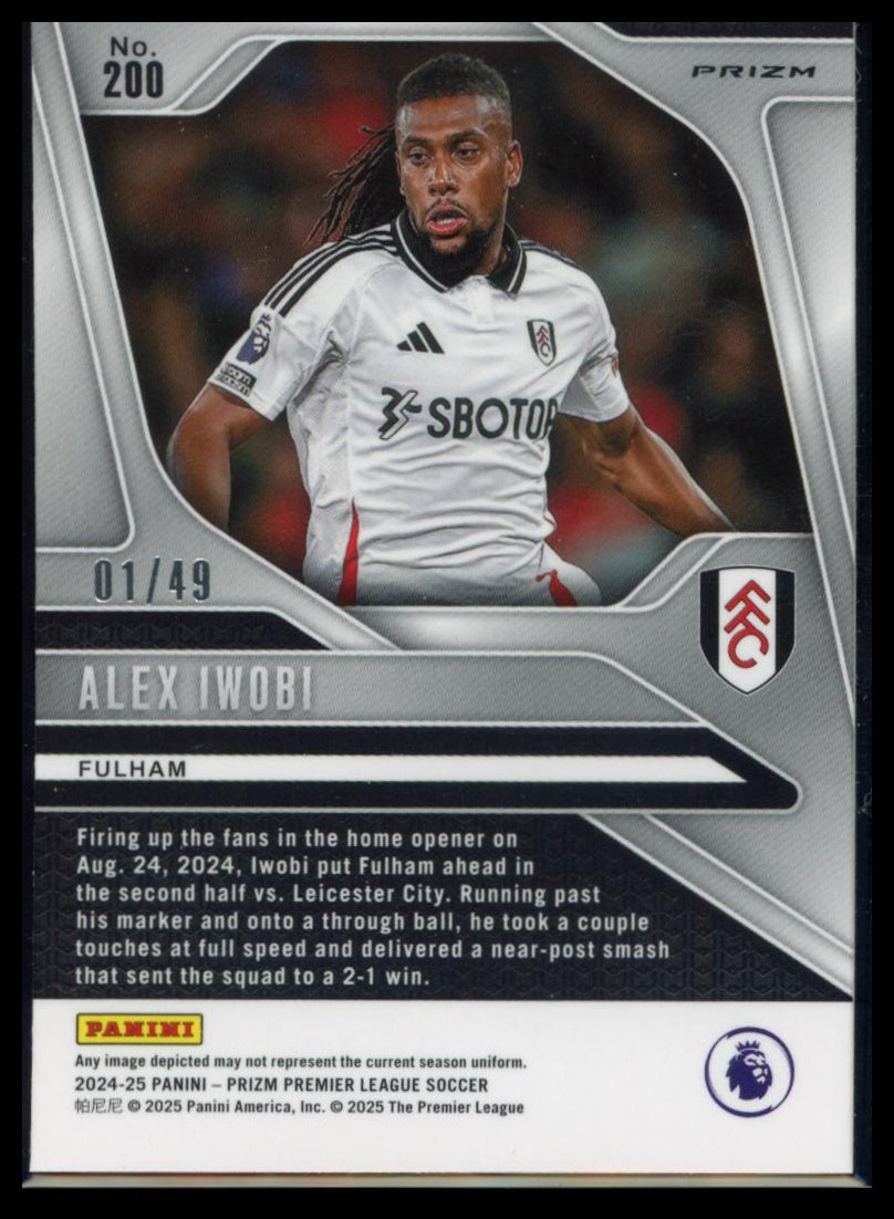 2024-25 Panini Prizm Premier League - Alex Iwobi #200 Red Breakaway /49