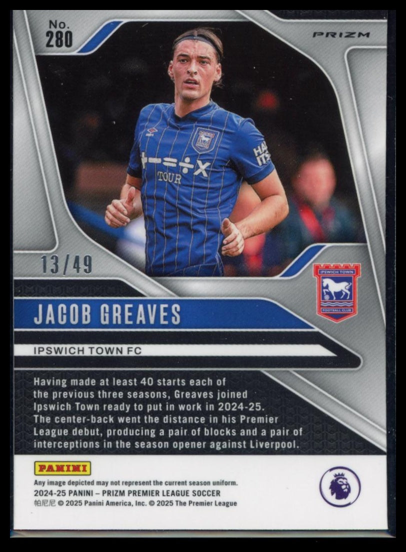 2024-25 Panini Prizm Premier League - Jacob Greaves #280 /49 Red Breakaway