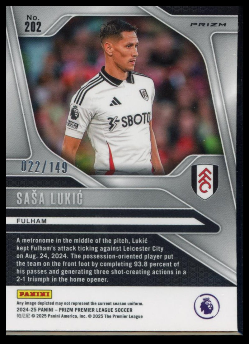 2024-25 Panini Prizm Premier League - Sasa Lukic #202 Pink Breakaway /149